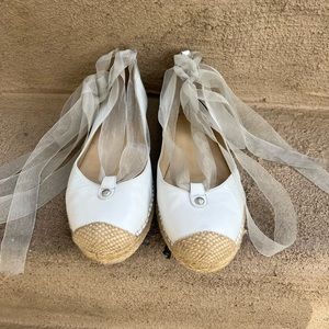 Stuart Weitzman espadrille ballerina “Perpignon” in white size 9